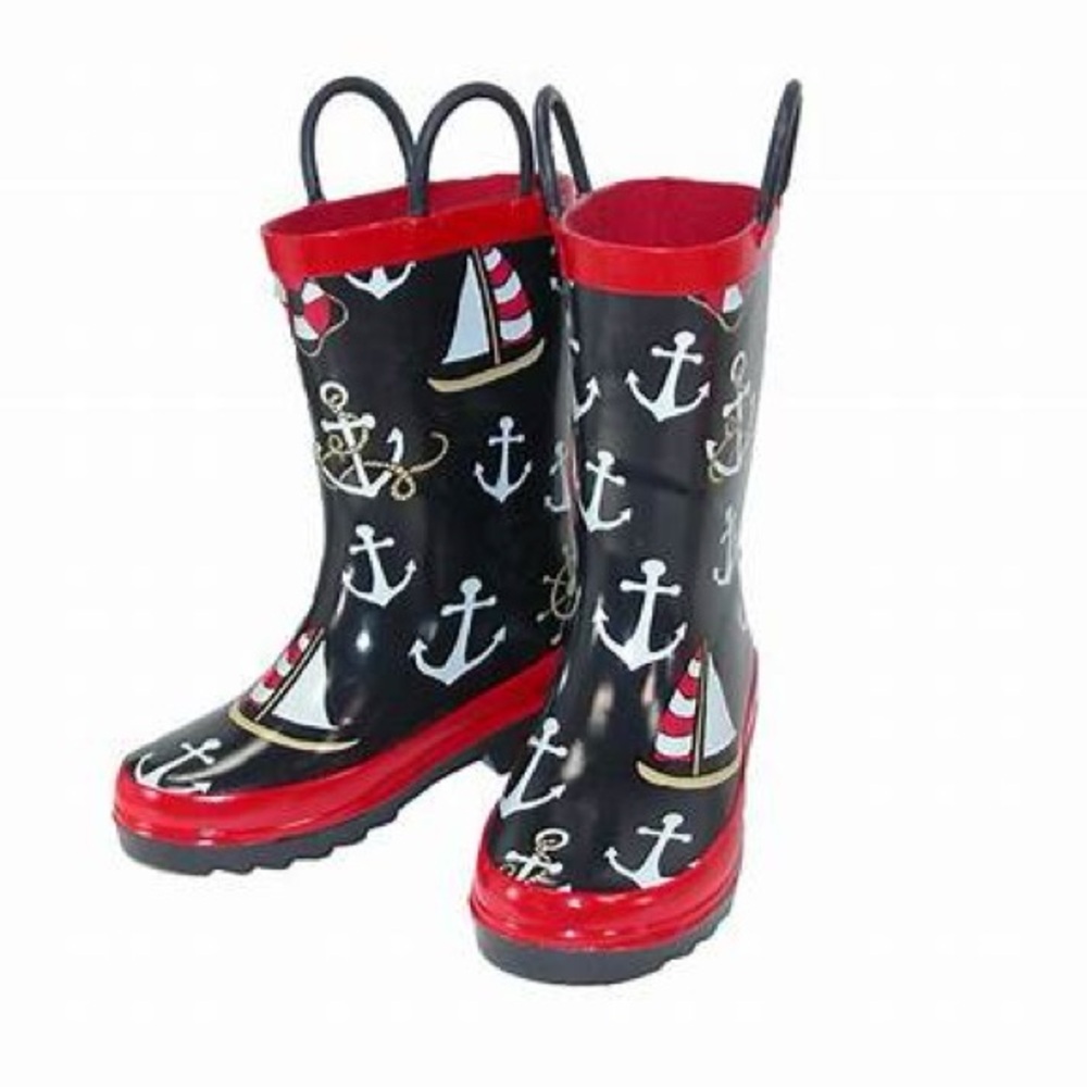 Boys rain boots, size one, used but plenty of life left, please see pictures